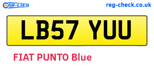 LB57YUU are the vehicle registration plates.