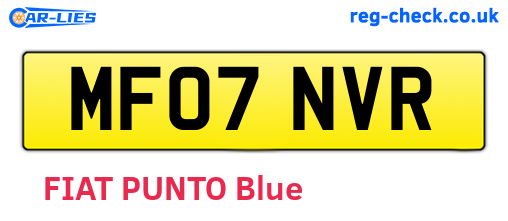 MF07NVR are the vehicle registration plates.