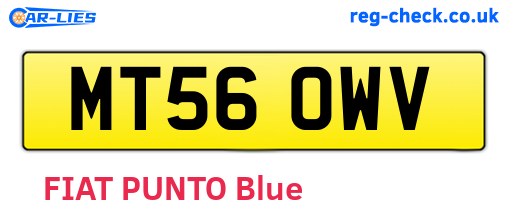 MT56OWV are the vehicle registration plates.