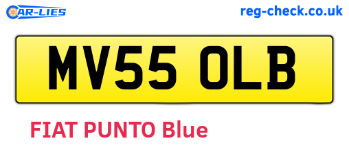 MV55OLB are the vehicle registration plates.