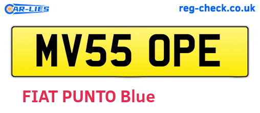 MV55OPE are the vehicle registration plates.