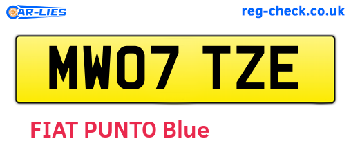 MW07TZE are the vehicle registration plates.