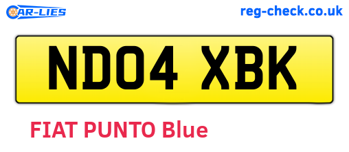 ND04XBK are the vehicle registration plates.