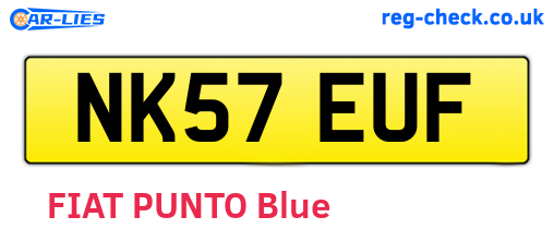 NK57EUF are the vehicle registration plates.
