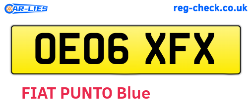 OE06XFX are the vehicle registration plates.