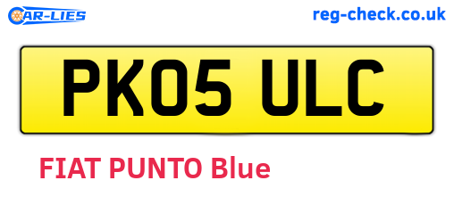 PK05ULC are the vehicle registration plates.