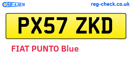 PX57ZKD are the vehicle registration plates.