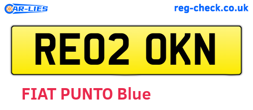 RE02OKN are the vehicle registration plates.