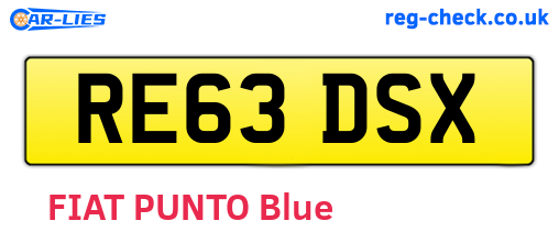 RE63DSX are the vehicle registration plates.