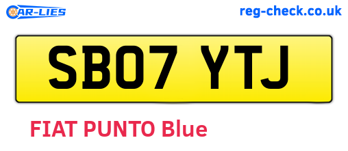 SB07YTJ are the vehicle registration plates.