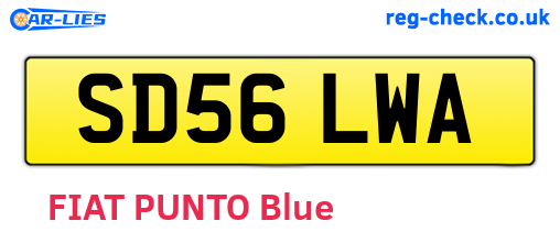 SD56LWA are the vehicle registration plates.