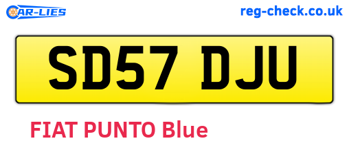 SD57DJU are the vehicle registration plates.