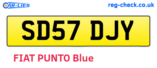 SD57DJY are the vehicle registration plates.