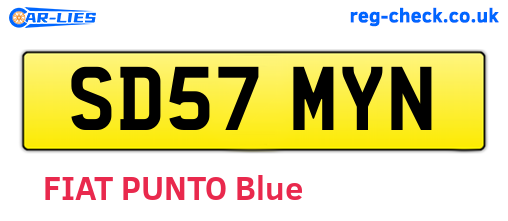SD57MYN are the vehicle registration plates.