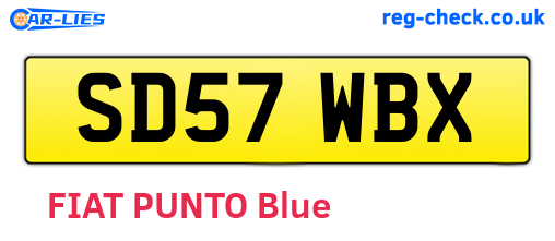 SD57WBX are the vehicle registration plates.