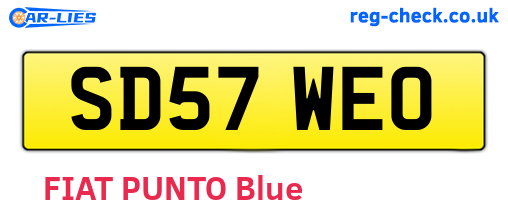 SD57WEO are the vehicle registration plates.