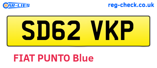 SD62VKP are the vehicle registration plates.
