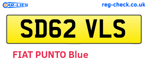 SD62VLS are the vehicle registration plates.