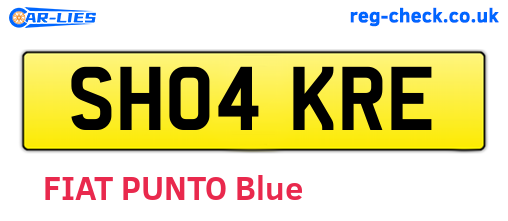 SH04KRE are the vehicle registration plates.