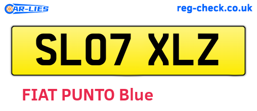SL07XLZ are the vehicle registration plates.