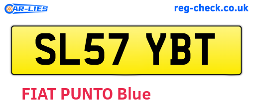 SL57YBT are the vehicle registration plates.