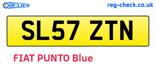 SL57ZTN are the vehicle registration plates.
