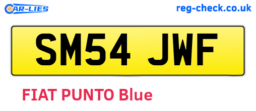 SM54JWF are the vehicle registration plates.