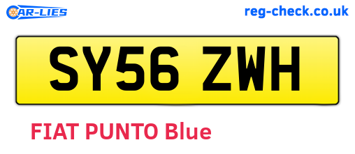 SY56ZWH are the vehicle registration plates.