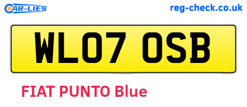 WL07OSB are the vehicle registration plates.