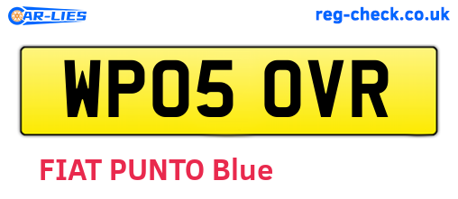 WP05OVR are the vehicle registration plates.