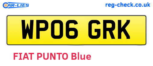 WP06GRK are the vehicle registration plates.