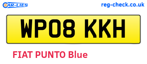 WP08KKH are the vehicle registration plates.