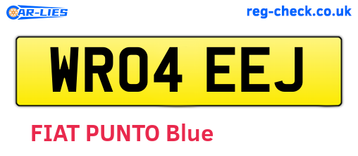 WR04EEJ are the vehicle registration plates.