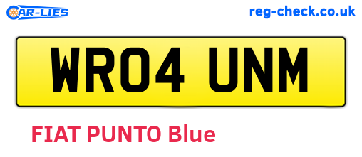 WR04UNM are the vehicle registration plates.