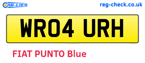 WR04URH are the vehicle registration plates.