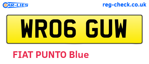 WR06GUW are the vehicle registration plates.