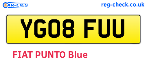 YG08FUU are the vehicle registration plates.