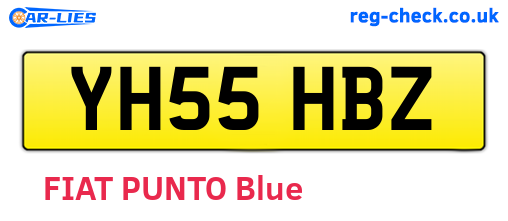 YH55HBZ are the vehicle registration plates.