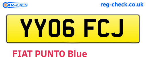 YY06FCJ are the vehicle registration plates.