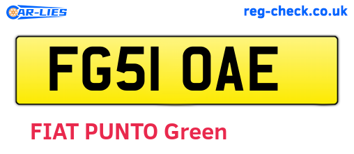 FG51OAE are the vehicle registration plates.
