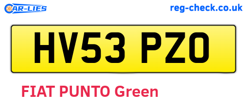 HV53PZO are the vehicle registration plates.