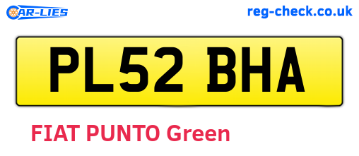 PL52BHA are the vehicle registration plates.