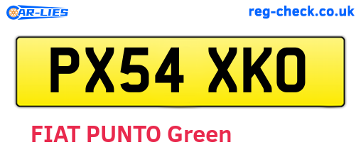 PX54XKO are the vehicle registration plates.