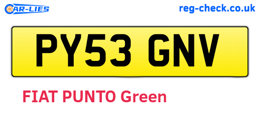 PY53GNV are the vehicle registration plates.