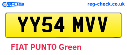 YY54MVV are the vehicle registration plates.