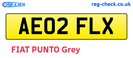 AE02FLX are the vehicle registration plates.