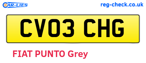 CV03CHG are the vehicle registration plates.