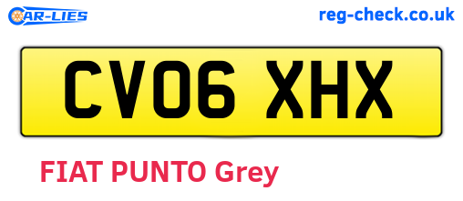 CV06XHX are the vehicle registration plates.