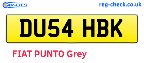 DU54HBK are the vehicle registration plates.