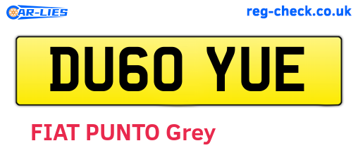 DU60YUE are the vehicle registration plates.